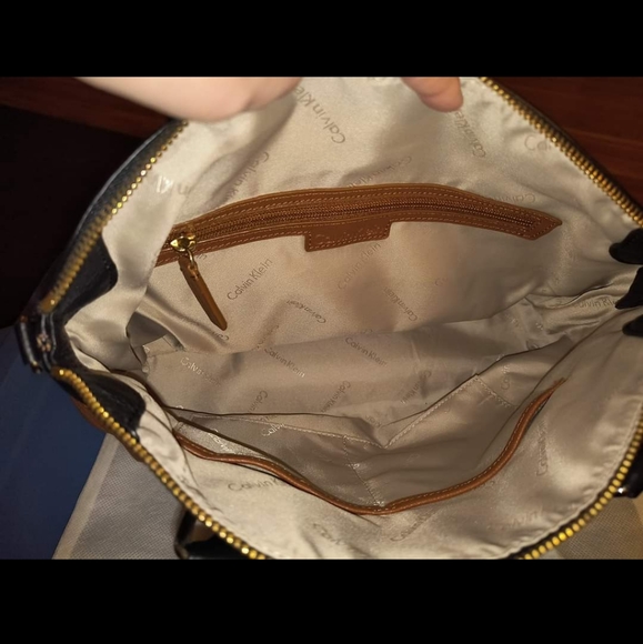 Calvin Klein Two-Toned Leather Handbag - Picture 2 of 5